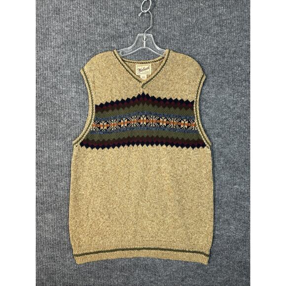 Vintage Woolrich Mens Fair Isle Sweater Vest Size Large Pullover Preppy Grandpa - Picture 1 of 7